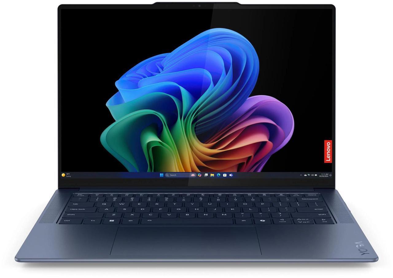 Main image of Lenovo Yoga Slim 7x Laptop, 14.5" Glass,Snapdragon X Elite X1E-78-100,32GB, Qualcomm Adreno GPU, 1TB SSD,Win 11 Pro Arm