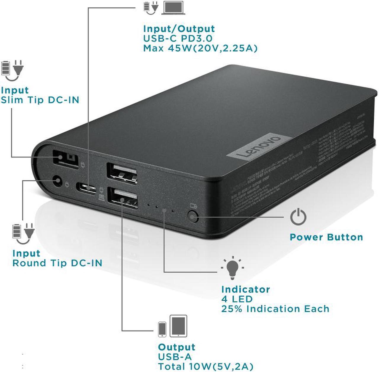 Alt view image 3 of 8 - Lenovo USB-C Laptop Power Bank 14000 mAh
