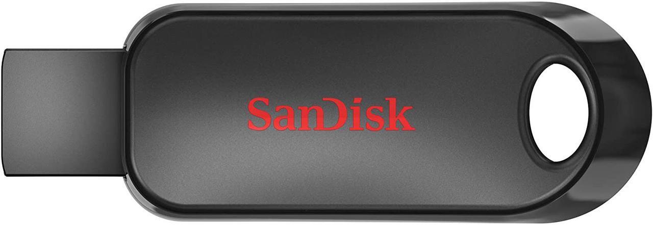 Alt view image 4 of 8 - SanDisk SDCZ62-064G-G35 CLT 64GB USB 2.0 Flash Drive Cruzer Snap Retractable Slider Black and Red