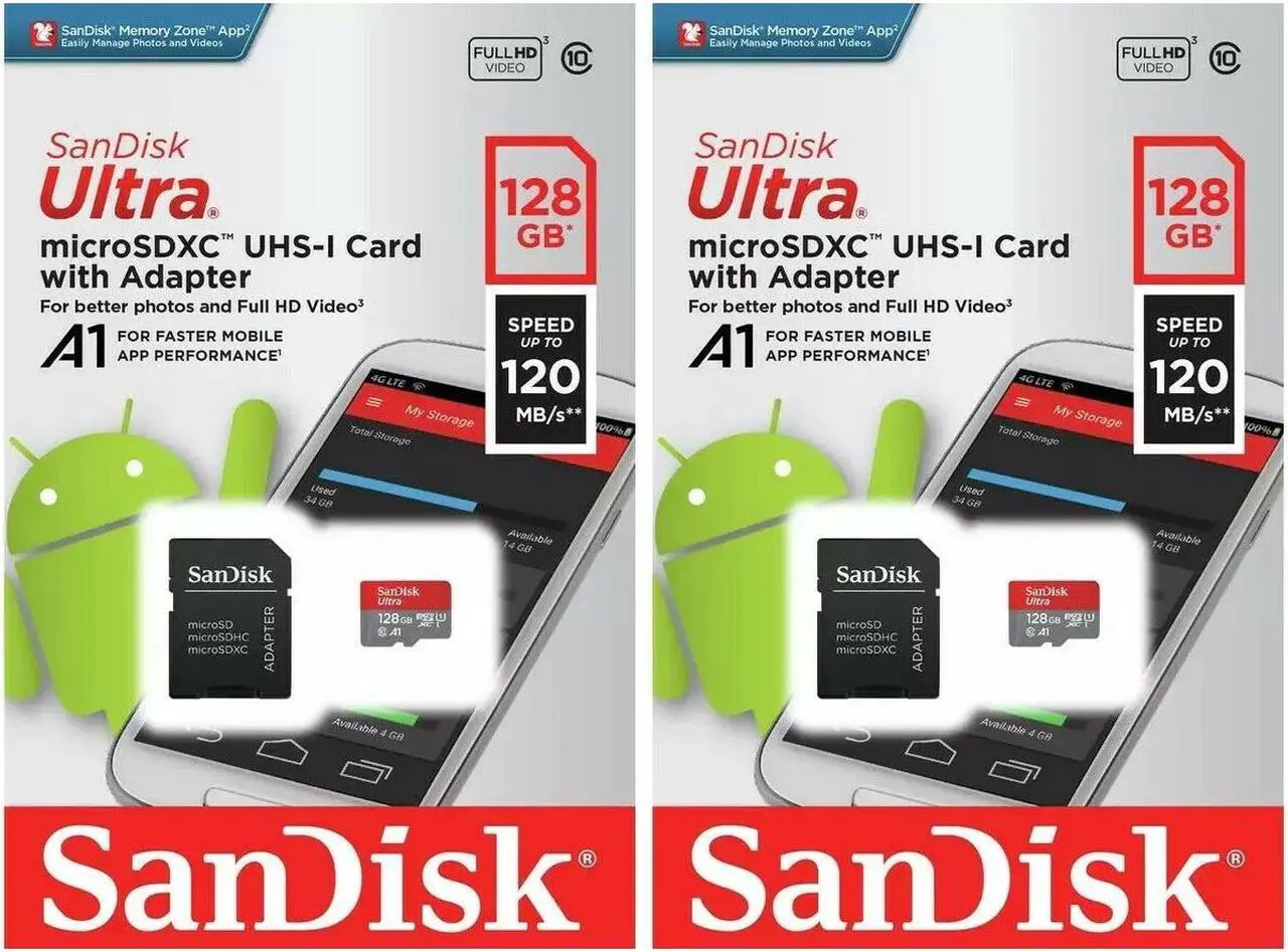 Main image of SanDisk Kit of Qty 2 x SanDisk Ultra 128GB microSDXC SDSQUA4-128G-GN6MA