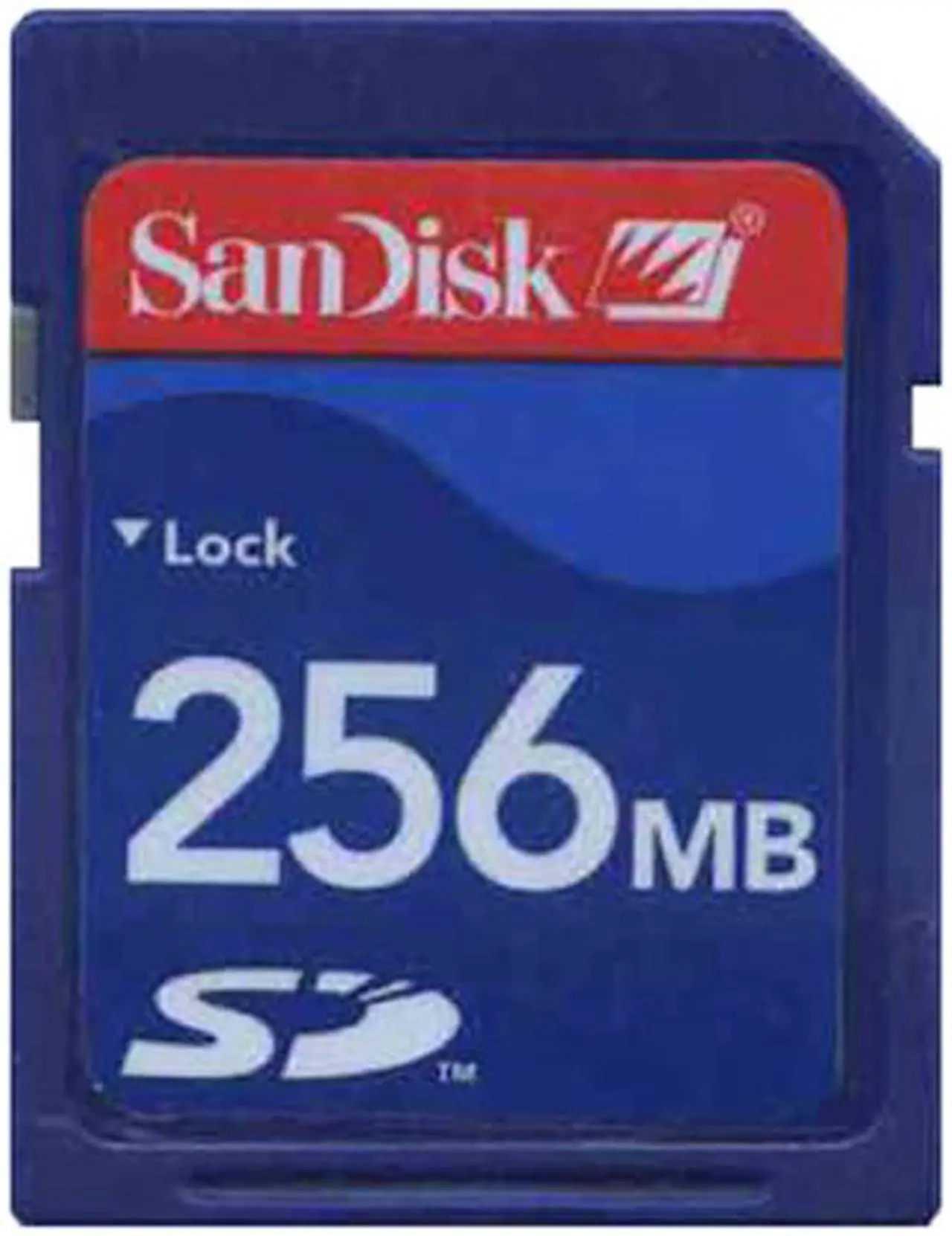 Main image of SanDisk SDSDB-256 BQL 256MB 9p SD Red, Light Blue and Blue Label Secure Digital Card