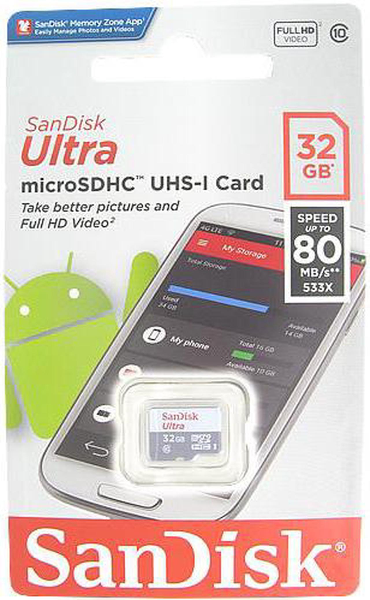 Alt view image 4 of 15 - 32GB SanDisk Ultra microSDHC TF UHS-1 C10 Memory Card