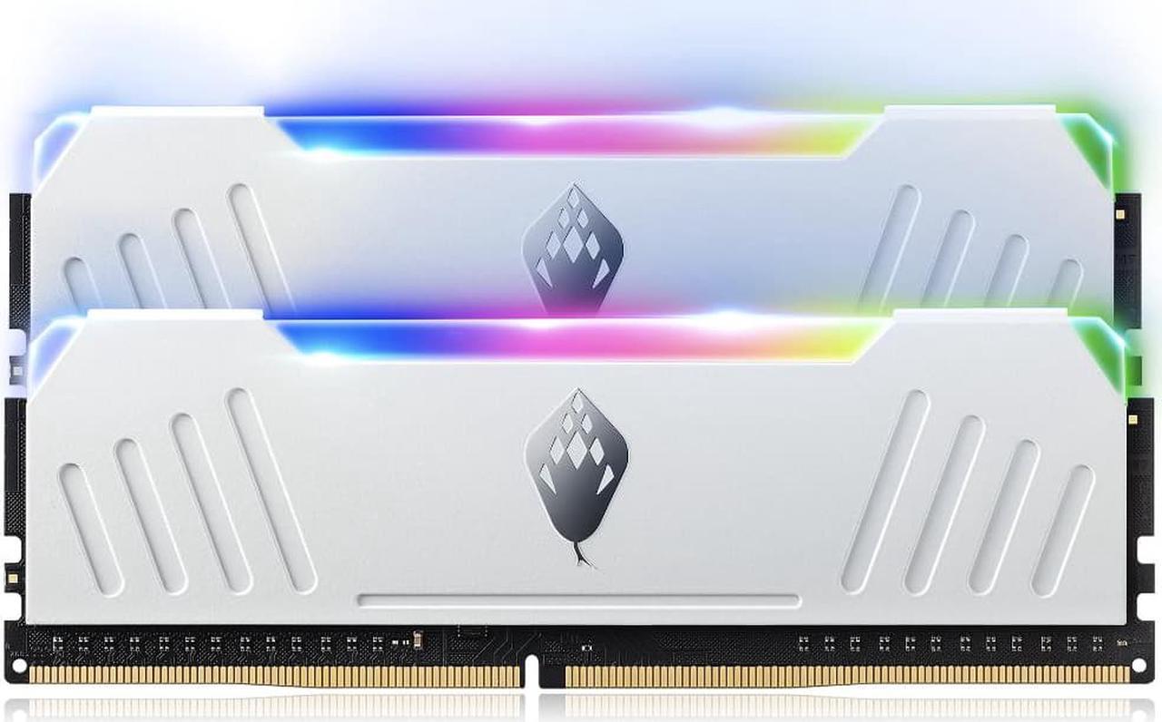 Main image of ANACOMDA ET RGB Gaming DDR4 288-Pin PC RAM Memory 3200MHz(PC4 25600) CL16 32GB (16GBX2) UDIMM (White) with Heatsink Desktop Memory Model. Made in TAIWAN