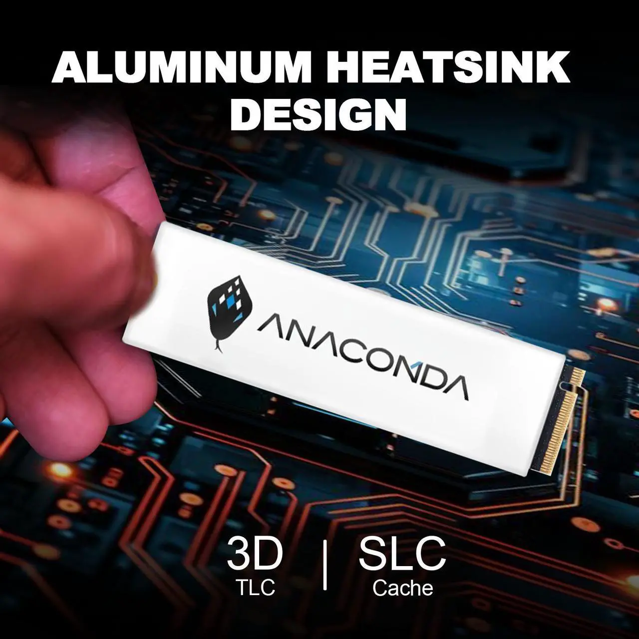 Alt view image 4 of 5 - ANACOMDA i3 2TB M.2 2280 PCIe Gen3x4 NVMe 1.3 3D TLC NAND FLASH Internal Solid State Drive. Internal SSD Read Speed up to 3000MB/s Write Speed Up to 3000MB/s. Made in TAIWAN