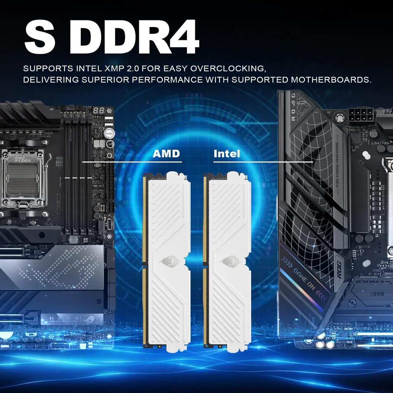 Alt view image 4 of 5 - ANACOMDA S DDR4 PC RAM with Heatsink 3200MHz(PC4 25600) CL16 8GBx2 UDIMM 288-Pin Desktop Memory Model. Made in TAIWAN