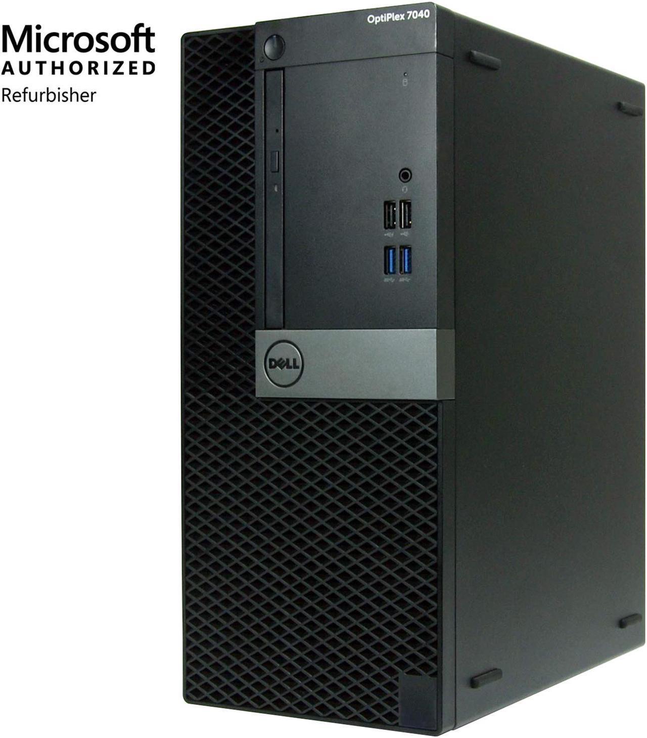 Dell Optiplex 7040-T, Core i7-6700 3.4GHz, 8GB RAM, 500GB Hard Drive, DVDRW, Windows 10 Pro 64Bit (Certified Renewed)