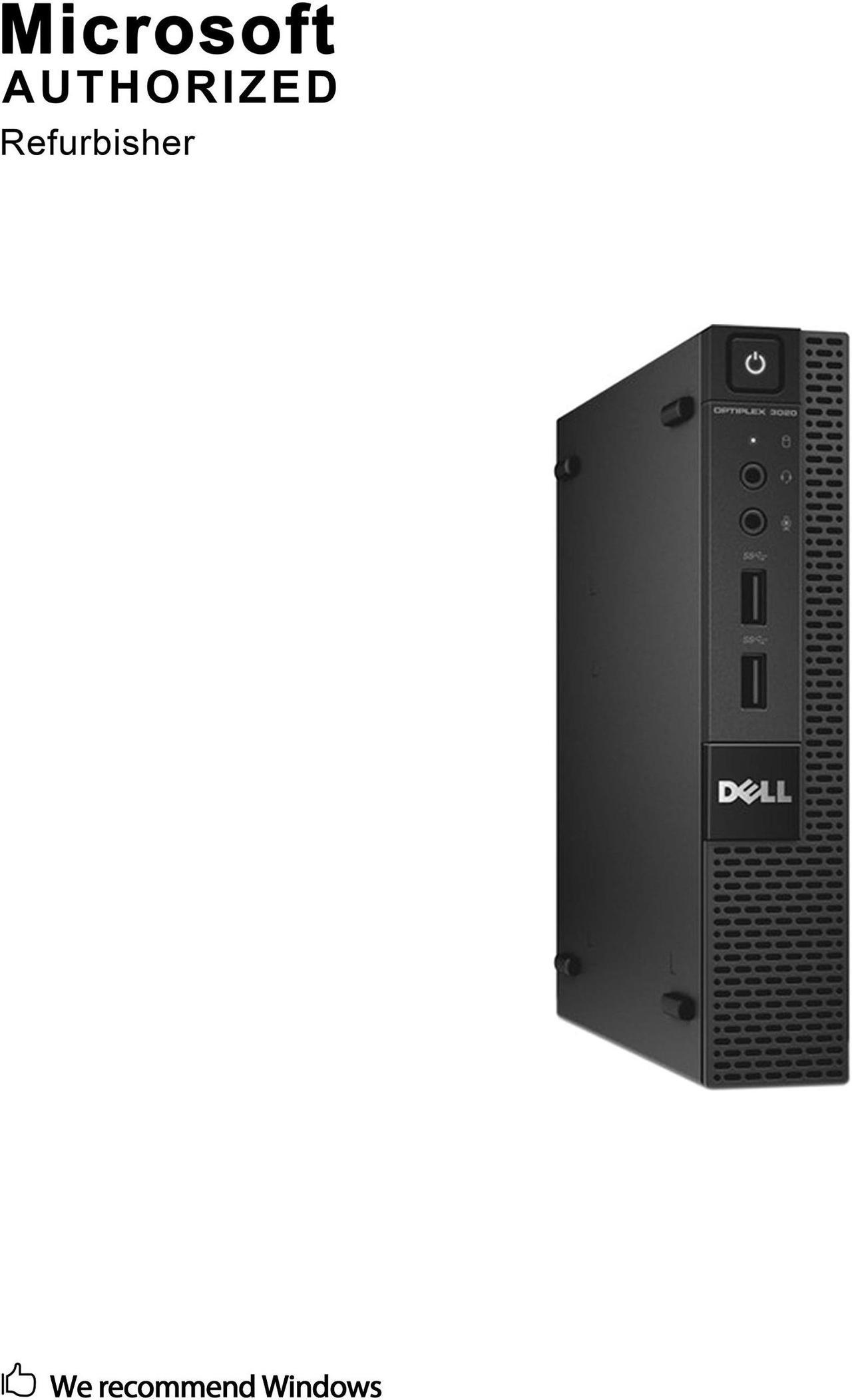 Fast Dell Optiplex 3020 Micro Desktop Computer Ultra Small Tiny PC (Intel Quad Core i5-4590T, 8GB Ram, 256GB SSD, WIFI, HDMI) Windows 10 Pro (Renewed)