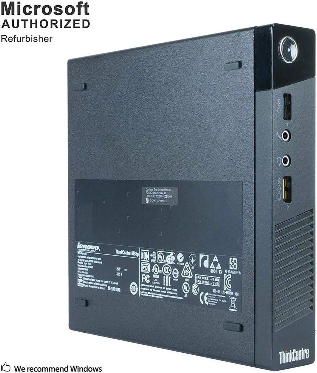 Main image of Lenovo ThinkCentre M93P Tiny Form Factor Business Desktop Computer, Intel Dual-Core i7-4765T up to 3.0 G,8GB,128GB SSD,WiFi,USB 3.0,VGA,Win10Pro , Support-English/Spanish (Renewed)