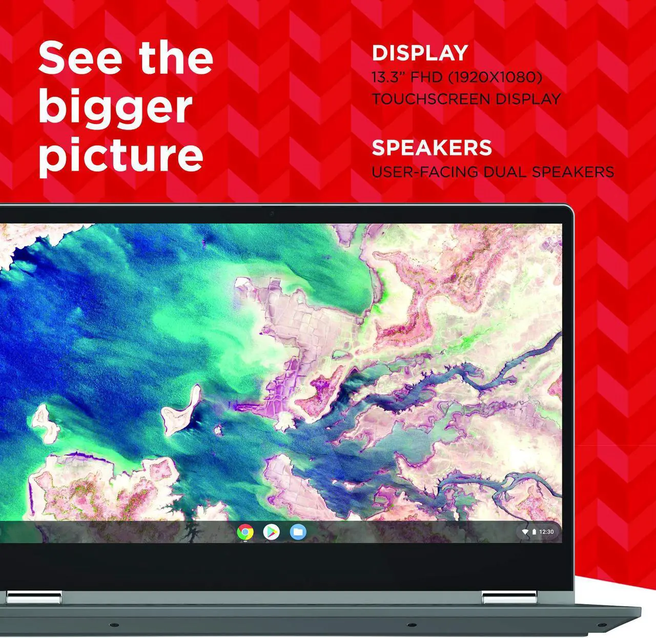Alt view image 4 of 7 - (82B80006UX) Lenovo Chromebook Flex 5 13" Laptop, FHD (1920 x 1080) Touch Display, Intel Core i3-10110U Processor, 4GB DDR4 OnBoard RAM, 64GB SSD, Intel Integrated Graphics, Chrome OS, 82B80006UX, Gra
