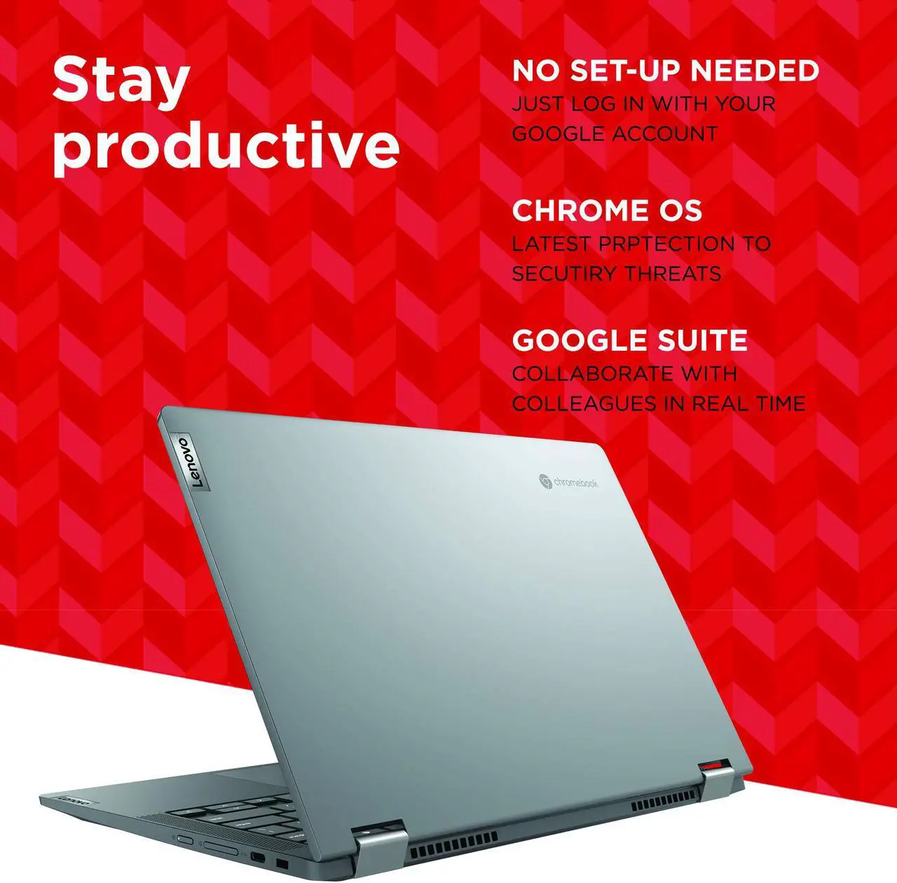 Alt view image 6 of 7 - (82B80006UX) Lenovo Chromebook Flex 5 13" Laptop, FHD (1920 x 1080) Touch Display, Intel Core i3-10110U Processor, 4GB DDR4 OnBoard RAM, 64GB SSD, Intel Integrated Graphics, Chrome OS, 82B80006UX, Gra