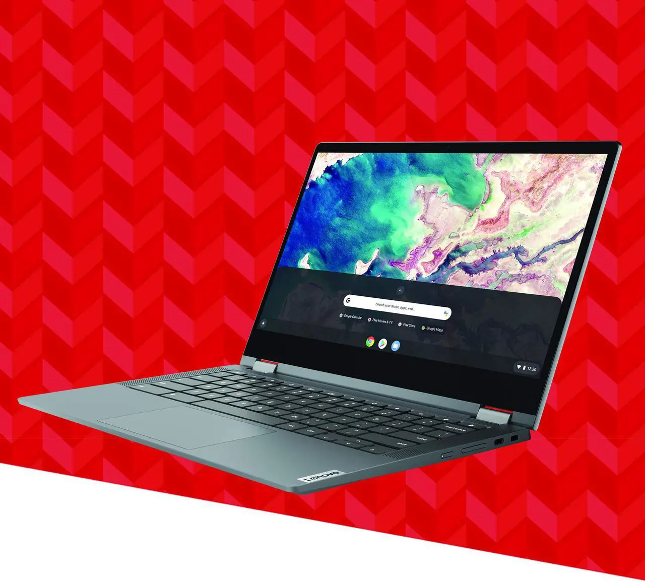 Alt view image 7 of 7 - (82B80006UX) Lenovo Chromebook Flex 5 13" Laptop, FHD (1920 x 1080) Touch Display, Intel Core i3-10110U Processor, 4GB DDR4 OnBoard RAM, 64GB SSD, Intel Integrated Graphics, Chrome OS, 82B80006UX, Gra