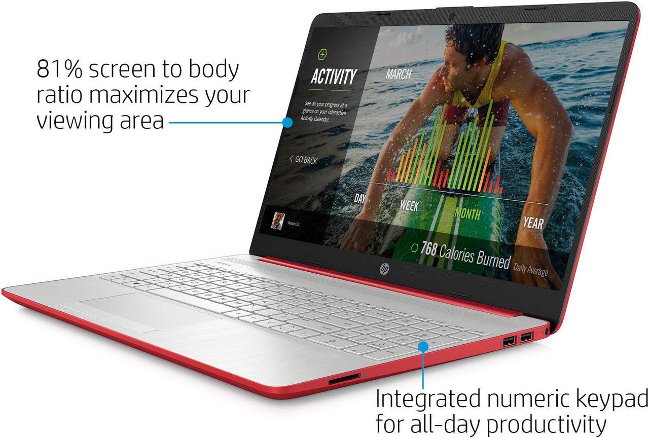 Alt view image 3 of 7 - Newest HP Pavilion Intel Pentium Silver N5000 4GB 128GB SSD Windows 10 Laptop Red (1A493UA#ABA)