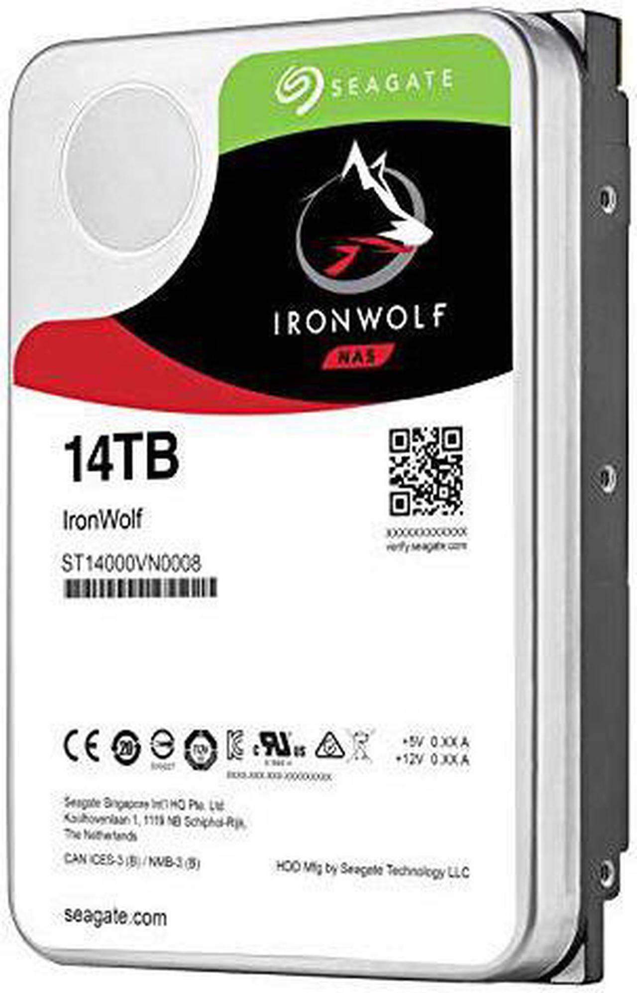 Seagate IronWolf 14TB NAS Internal Hard Drive HDD - 3.5 Inch SATA 6Gb/s 7200 RPM 256MB Cache for RAID Network Attached Storage (ST14000VN0008) (ST14000VN0008)