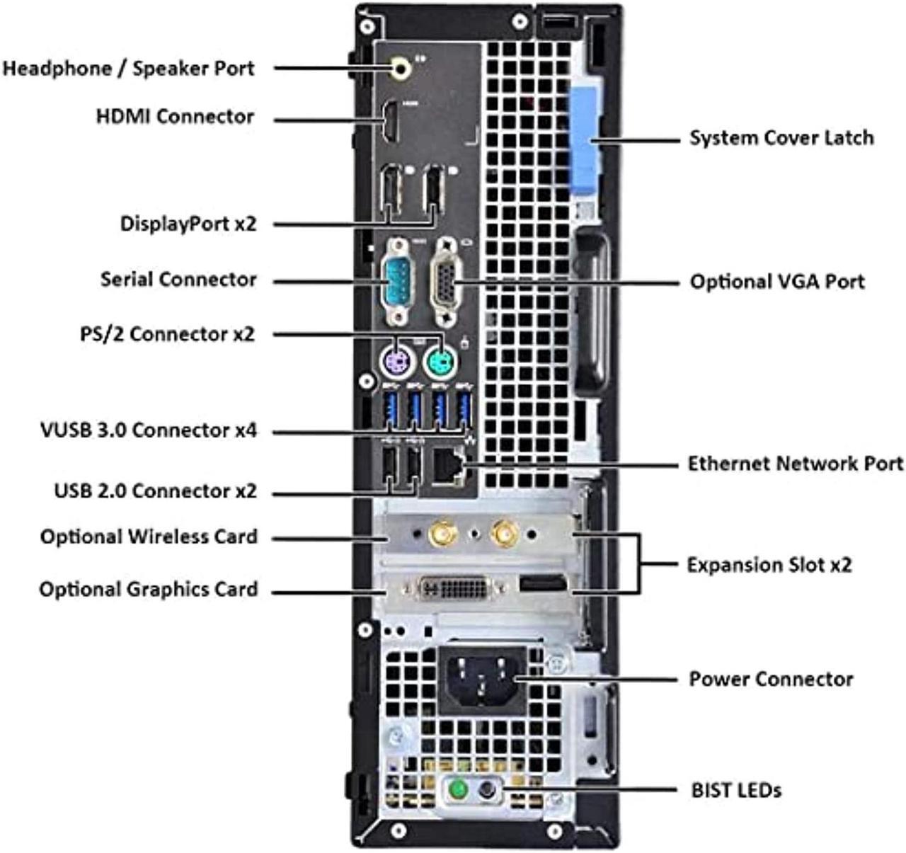 Alt view image 3 of 5 - Dell OptiPlex 7040 SFF Desktop PC,Intel Quad Core i7-6700 3.4GHz,Nvidia GT 1030,32GB DDR4 Ram New 1TB NVMe M.2 SSD+2TB HDD,Built-in WIFI  and  Bluetooth HDMI Windows10 Pro Wireless Keyboard and Mouse(