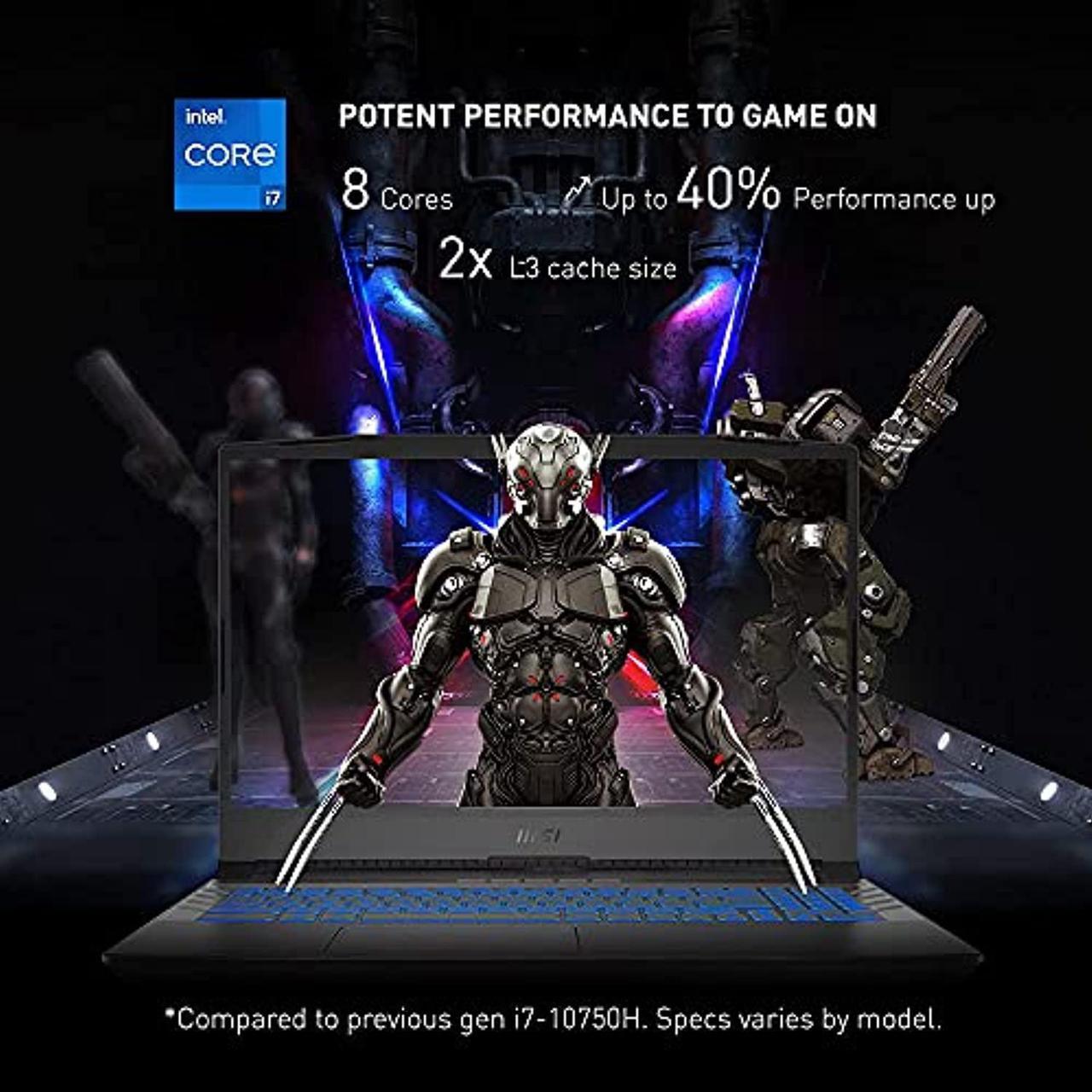 Alt view image 2 of 5 - MSI GL66 Gaming Laptop: 15.6" 144Hz FHD 1080p Display, Intel Core i7-11800H, NVIDIA GeForce RTX 3070, 16GB, 512GB SSD, Win10, Black (11UGK-001) (Renewed) (GL66001-cr)