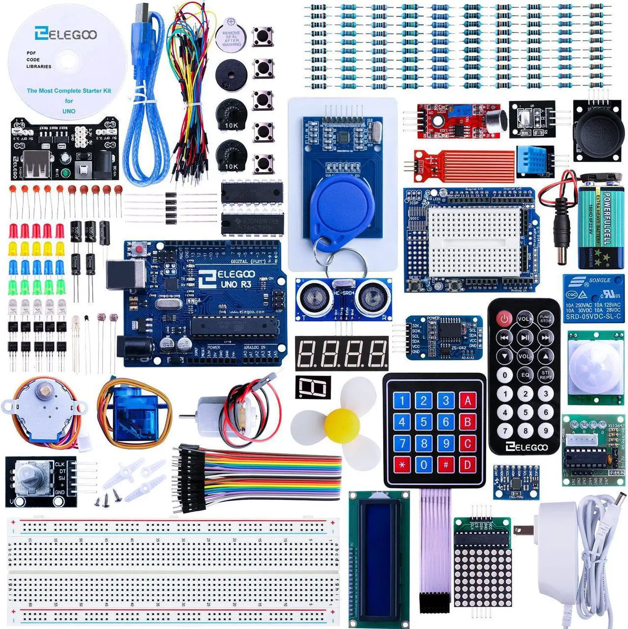Alt view image 8 of 14 - Elegoo For Arduino UNO R3 Project Most Complete Starter Kit w/ Tutorial for  MEGA2560 UNO NANO (63 Items)