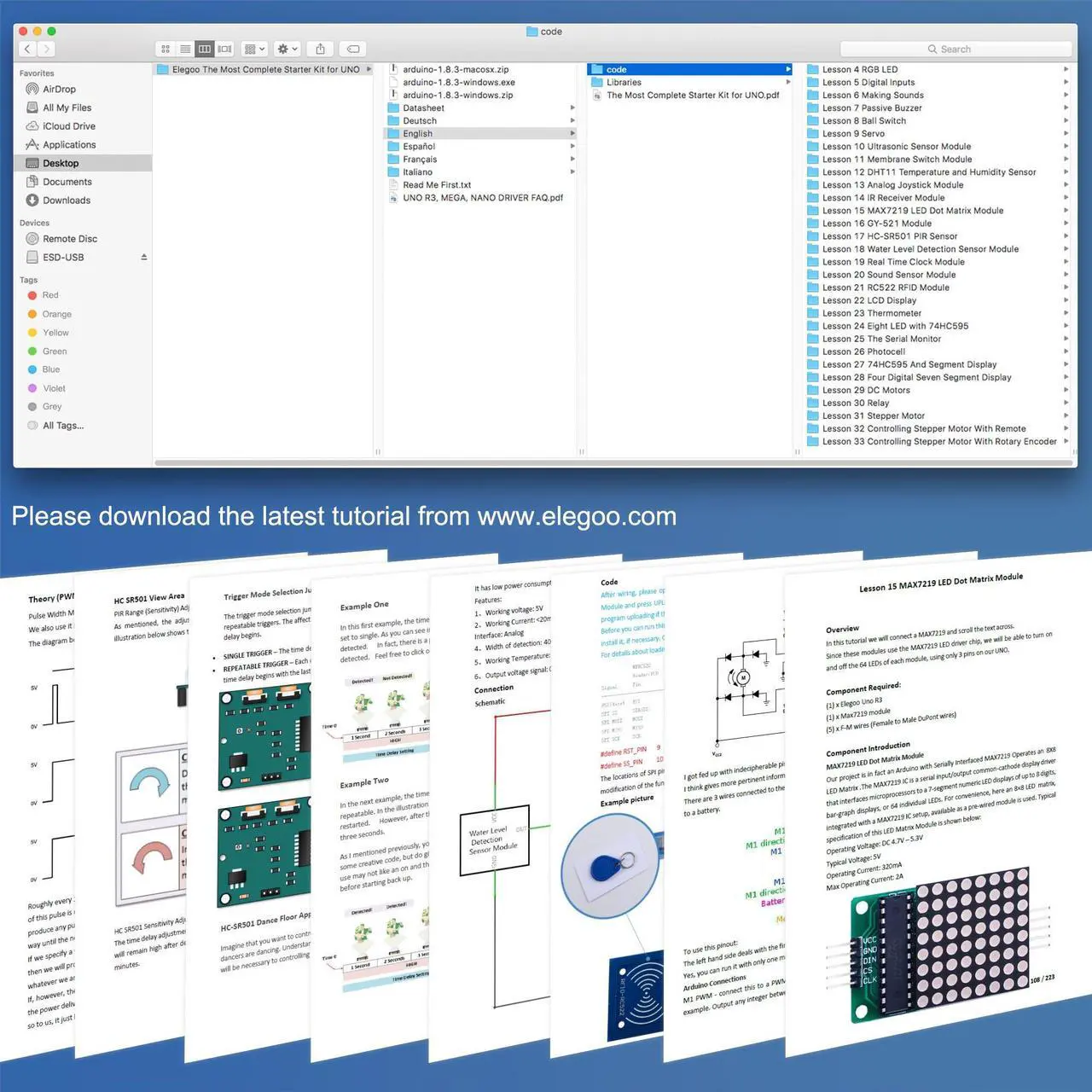 Alt view image 13 of 14 - Elegoo For Arduino UNO R3 Project Most Complete Starter Kit w/ Tutorial for  MEGA2560 UNO NANO (63 Items)