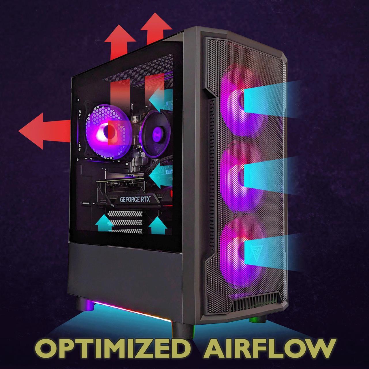 Alt view image 3 of 7 - Cobratype Anaconda Gaming PC - Intel Core i7-12700F, RTX 4060, Liquid Cooled, 32 GB DDR4 RAM, 1 TB NVMe, Windows 11 Home - Gaming Desktop