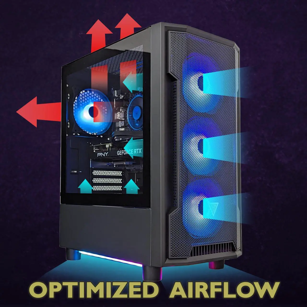 Alt view image 3 of 7 - Cobratype Anaconda Gaming PC - Intel Core i5-12400F, RTX 4060, 16 GB DDR4 RAM, 1 TB NVMe, Windows 11 Home - Gaming Desktop