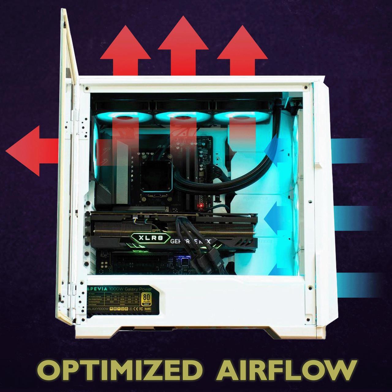 Alt view image 3 of 7 - Cobratype Levant Gaming PC - Intel Core i9-11900F, RTX 4070, Liquid Cooled, 16GB DDR4 RAM, 1TB NVMe, Windows 11 Home - Gaming Desktop