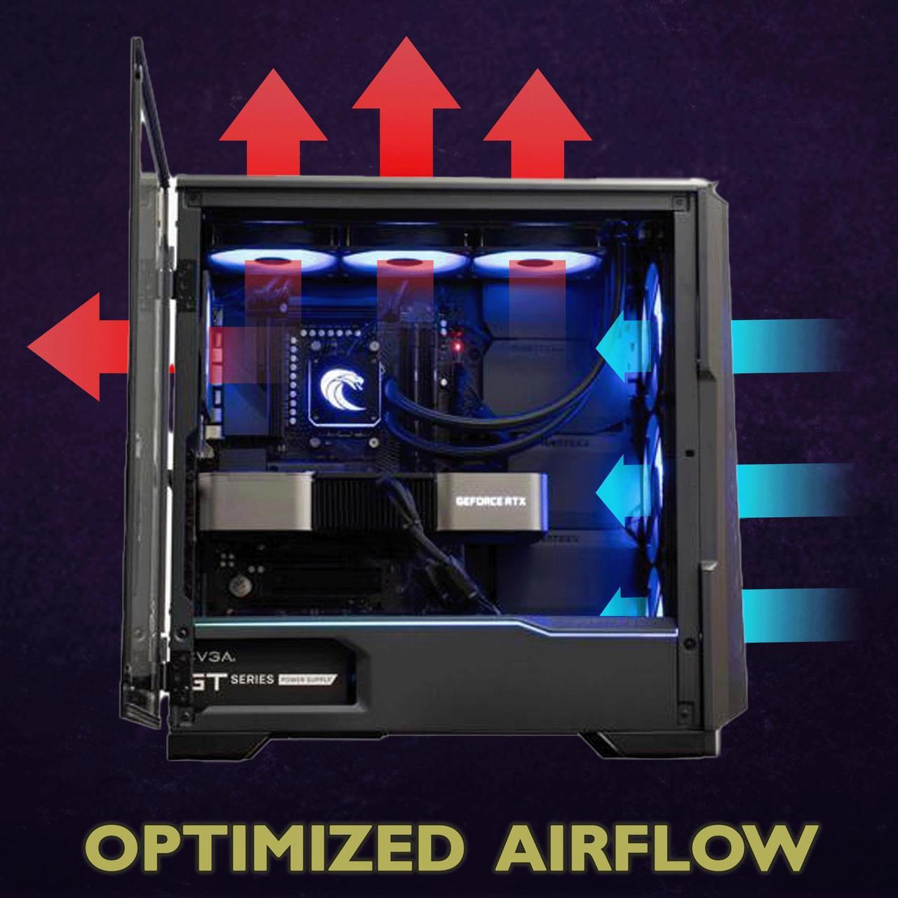 Alt view image 3 of 7 - Cobratype Wutu Legend Desktop High-Performance PC - AMD Ryzen 7 7700X, RTX 4090, 16 GB DDR5 RAM, 1 TB NVMe, AIO Liquid Cooler, Windows 11 Home
