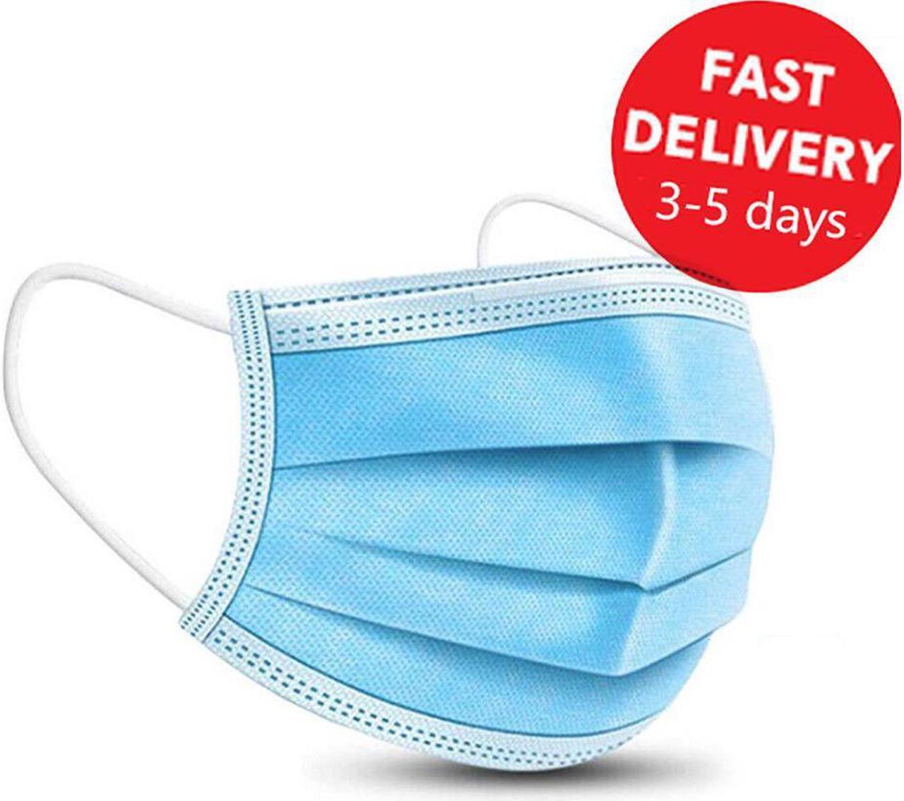 Main image of 50x Disposable face masks 3 layers Antiviral antibacterial face mask protection Adult child protective nose and mouth masks