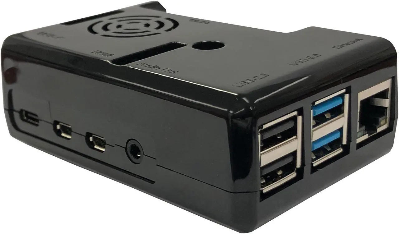 Main image of Vilros Raspberry Pi 4 Compatible Black Case with Built in Fan
