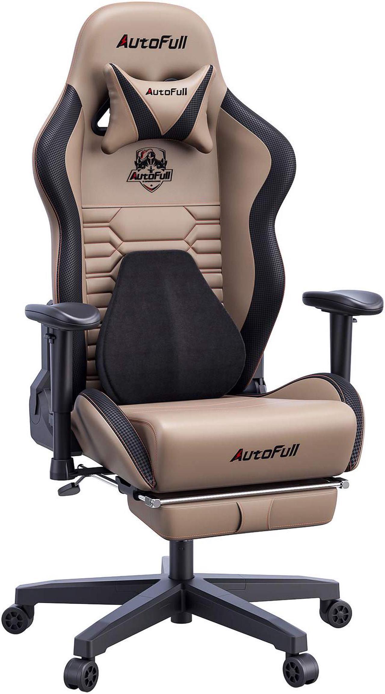 Main image of AutoFull Gaming Chair Office Chair Desk Chair with Ergonomic Lumbar Support, Racing Style PU Leather PC High Back Adjustable Swivel Task Chair with Footrest,Brown.