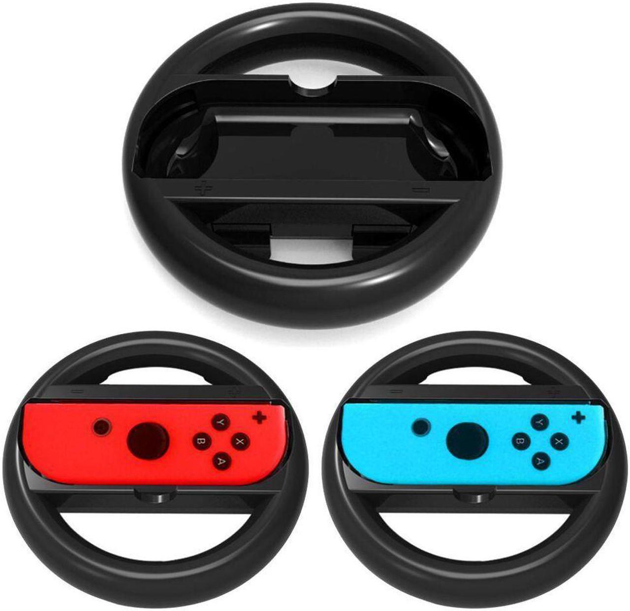 OSTENT 2 x Racing Steering Wheel Handle Grip for Nintendo Switch Joy-Con Controller