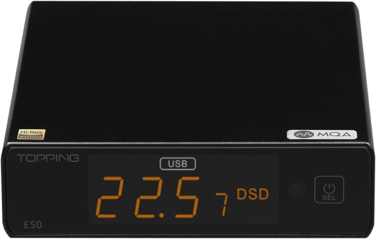 Main image of Topping E50 MQA DAC ES9068AS XMOS XU216 DSD512 PCM768kHz USB DAC USB/Coax/Opt Inputs RCA/TRS Outputs Decoder for Home Theater Game Music portable dac (Black)