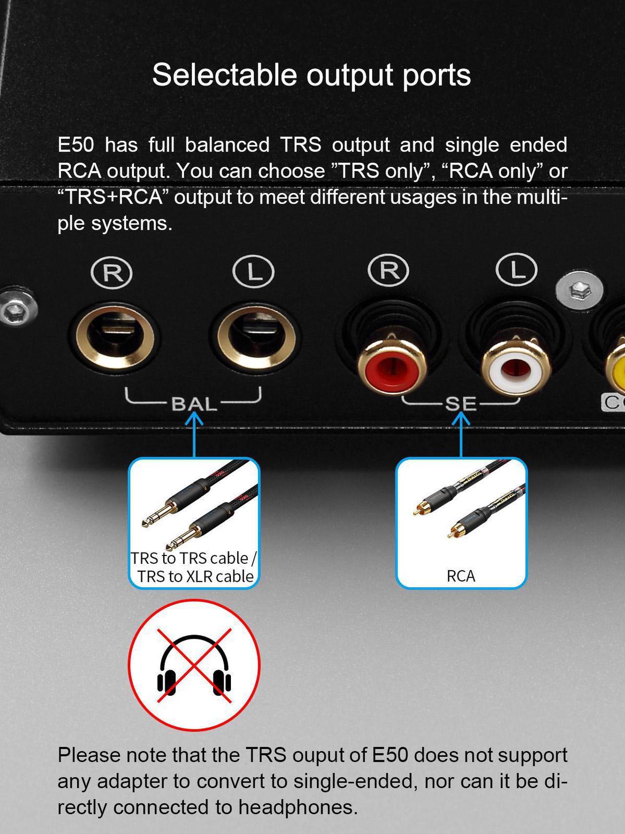 Alt view image 5 of 7 - Topping E50 MQA DAC ES9068AS XMOS XU216 DSD512 PCM768kHz USB DAC USB/Coax/Opt Inputs RCA/TRS Outputs Decoder for Home Theater Game Music portable dac (Black)