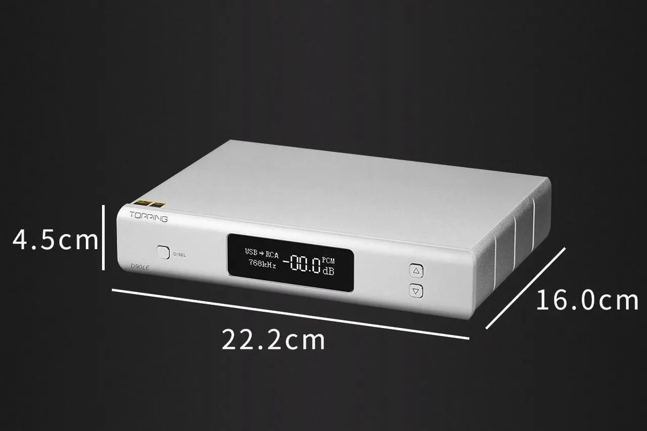 Alt view image 3 of 3 - Topping D90LE Fully Balanced DAC ES9038PRO LDAC BT/USB/IIS/Opt/Coax/AES Hi-Res DAC Supported DSD512 Native PCM768kHz RCA XLR Output Preamp Decoder with Remote Control