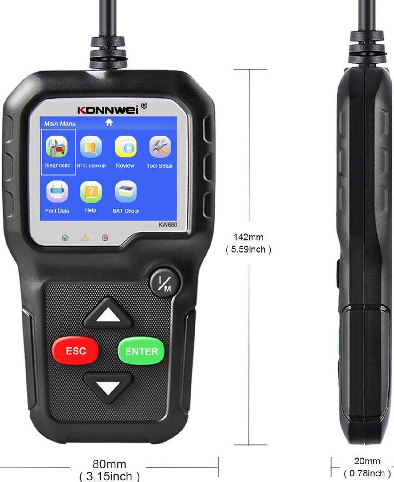 Alt view image 6 of 7 - [Authorized Distributor] Konnwei KW680 code reader scanner Multi-language full obd2 function kw 680 In Russian car diagnostic tool pk AD310 OM123 KW680