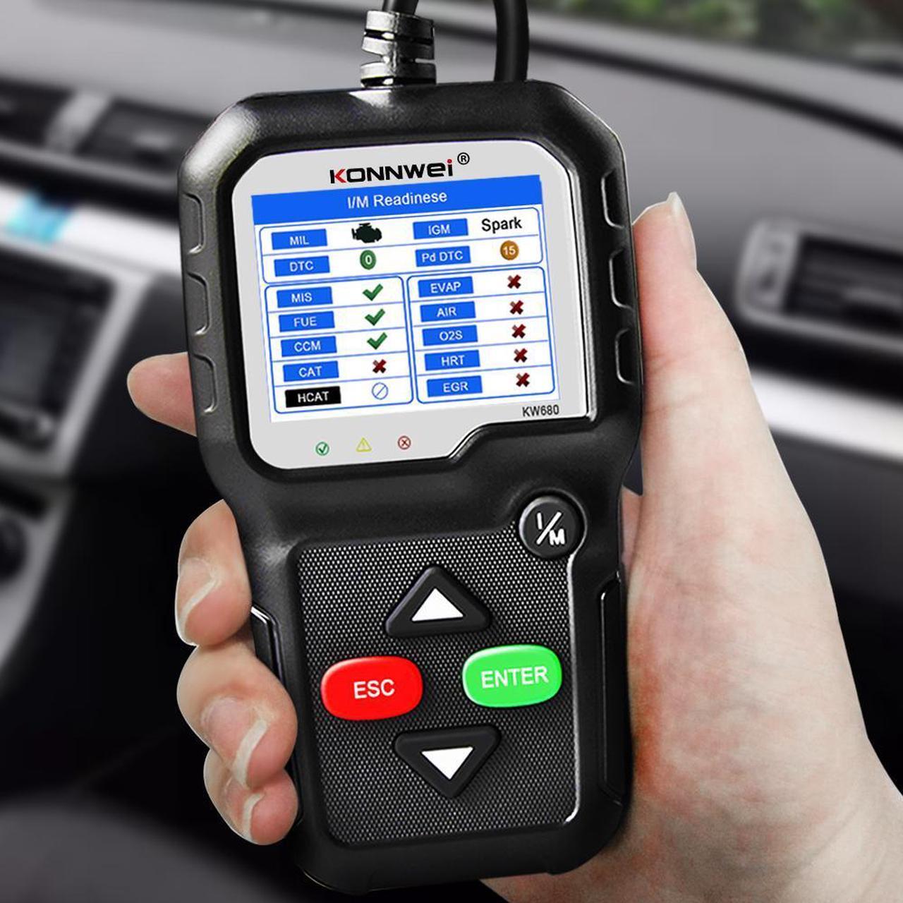 Alt view image 7 of 7 - [Authorized Distributor] Konnwei KW680 code reader scanner Multi-language full obd2 function kw 680 In Russian car diagnostic tool pk AD310 OM123 KW680