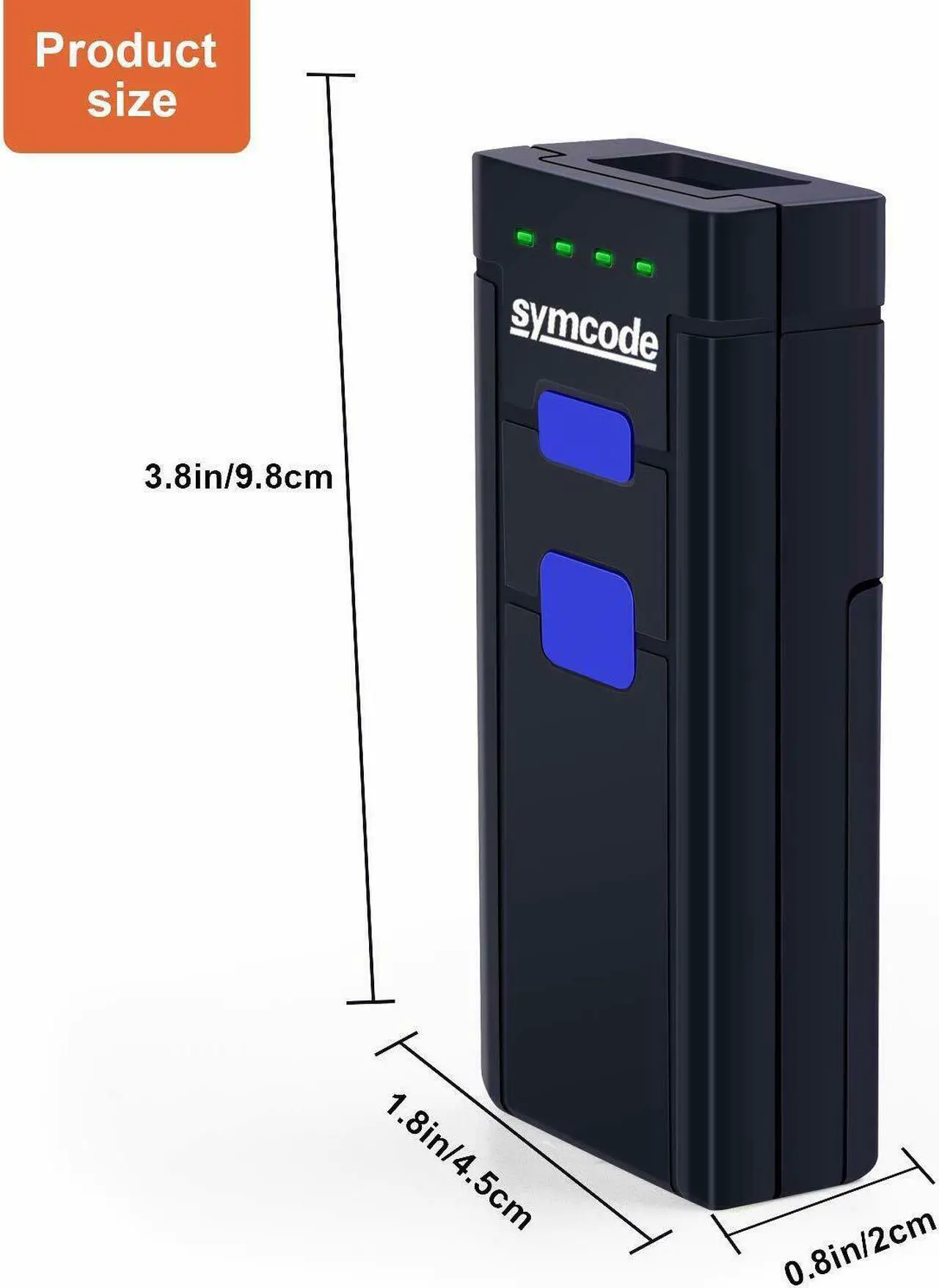 Alt view image 2 of 7 - Symcode Bluetooth Wireless 2D QR 1D Barcode Scanner 2D Barcode Reader Support iOS Windows