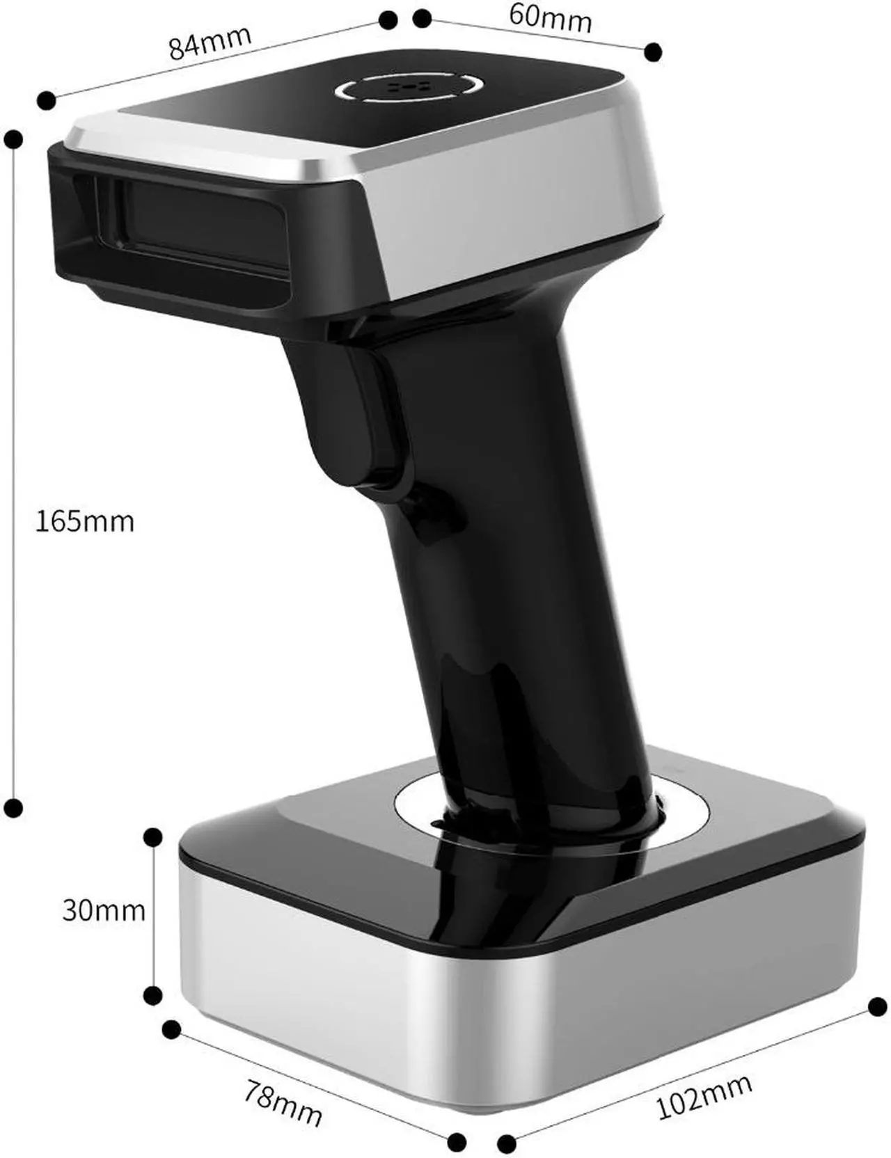 Alt view image 3 of 7 - Symcode MJ1900 Bluetooth 2.4Ghz Wireless 1D Barcode Scanner Screen Mobile Payment 1D Bar Code Scanner