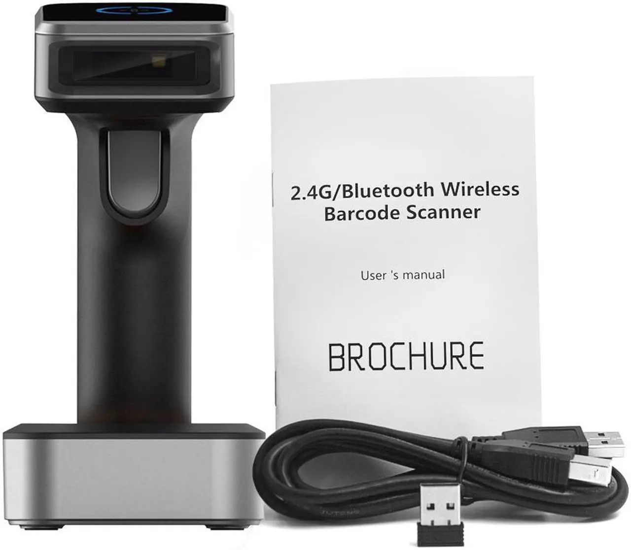 Alt view image 7 of 7 - Symcode MJ1900 Bluetooth 2.4Ghz Wireless 1D Barcode Scanner Screen Mobile Payment 1D Bar Code Scanner