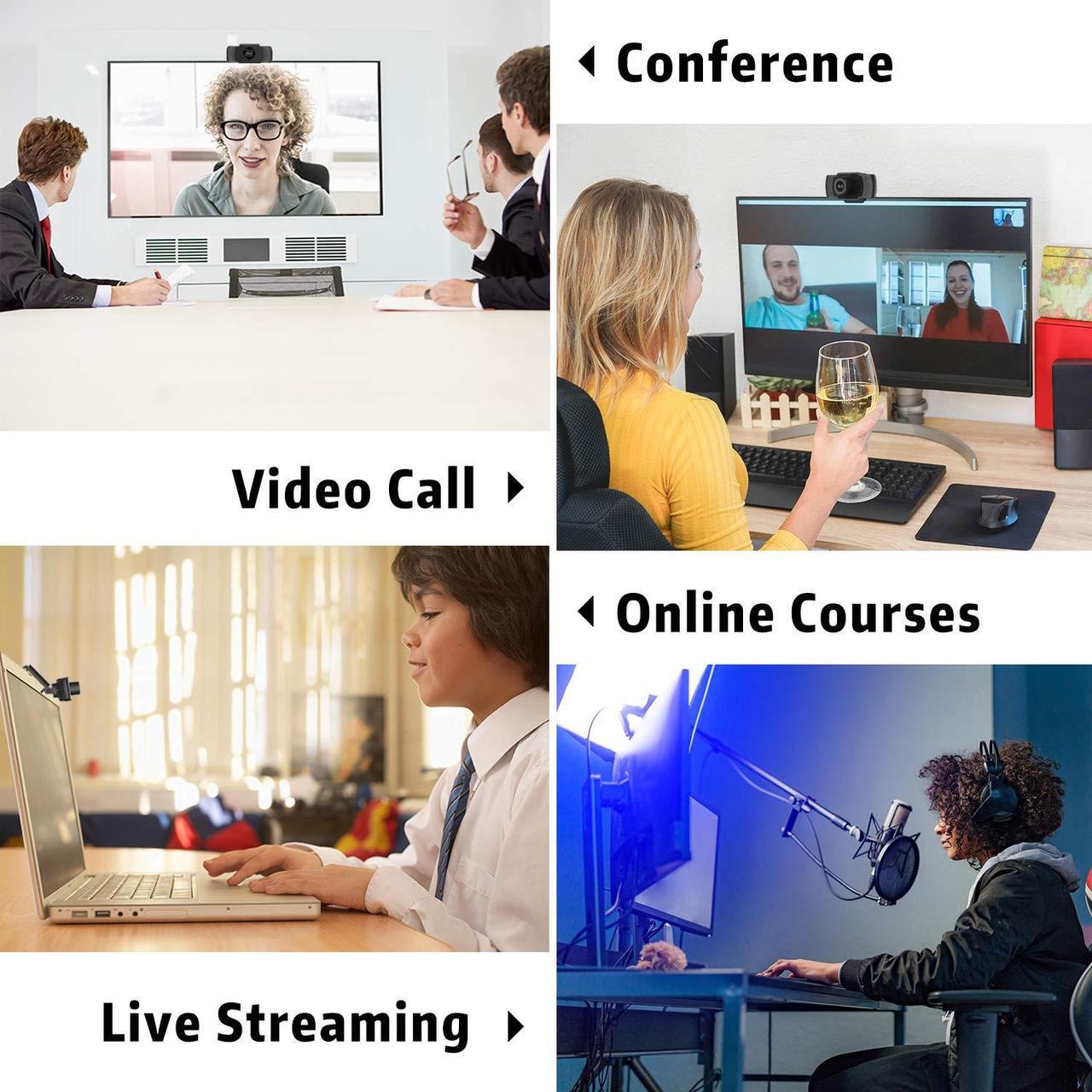 Alt view image 2 of 7 - 1080P HD Webcam with Microphone, Septekon Streaming Computer Web Camera for Laptop/Desktop/Mac/TV, USB PC Cam for Video Calling, Conferencing, Gaming