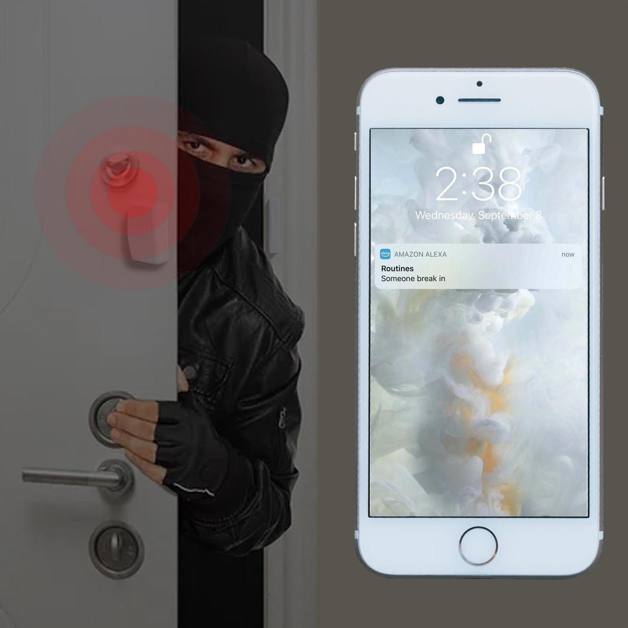 Alt view image 7 of 7 - THIRDREALITY Zigbee Door and Window Sensor for Home Security, ZigBee Hub Required, Works with SmartThings, Hubitat or Echo Devices with Build-in Zigbee Hub