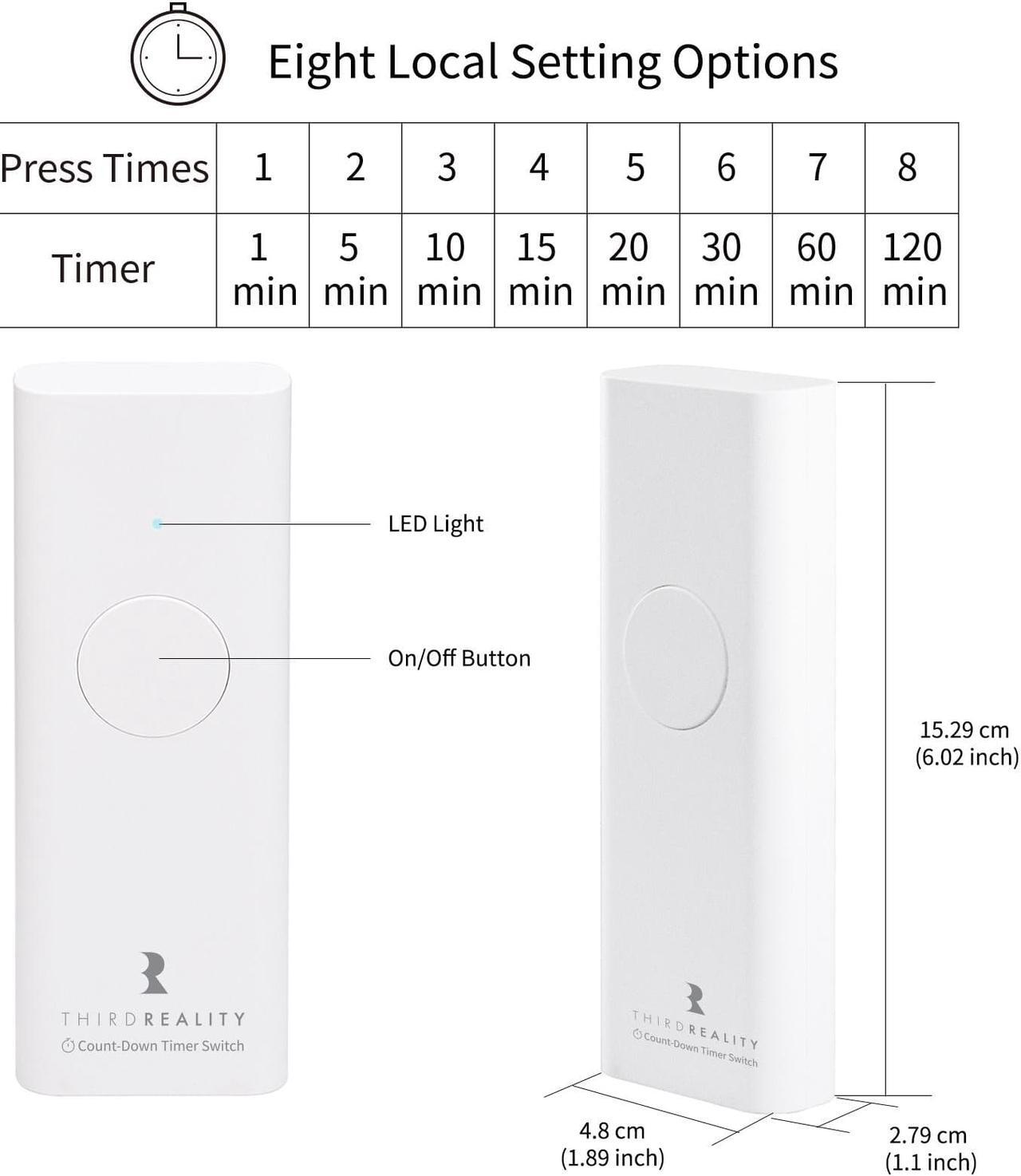 Alt view image 6 of 6 - THIRDREALITY Countdown Timer Switch for Bathroom Fans and Household Lights, Upgrade Your existing Toggle or Rocker Light Switch to Timer Switch Without Wiring, Programmable with The APP