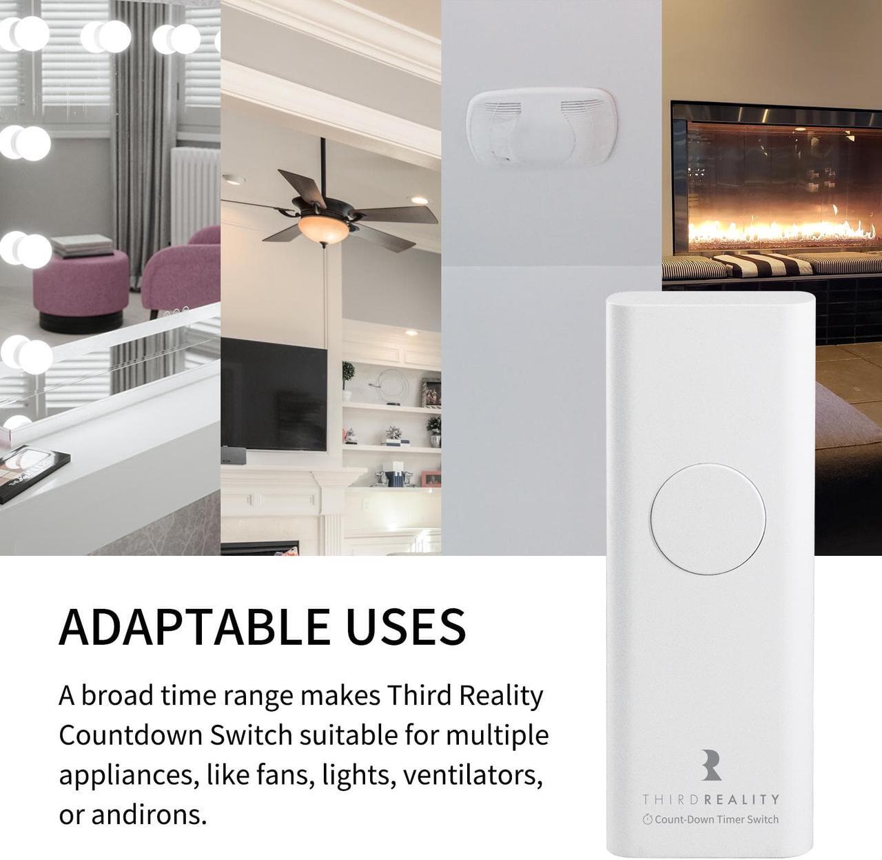 Alt view image 3 of 6 - THIRDREALITY Countdown Timer Switch for Bathroom Fans and Household Lights, Upgrade Your existing Toggle or Rocker Light Switch to Timer Switch Without Wiring, Programmable with The APP