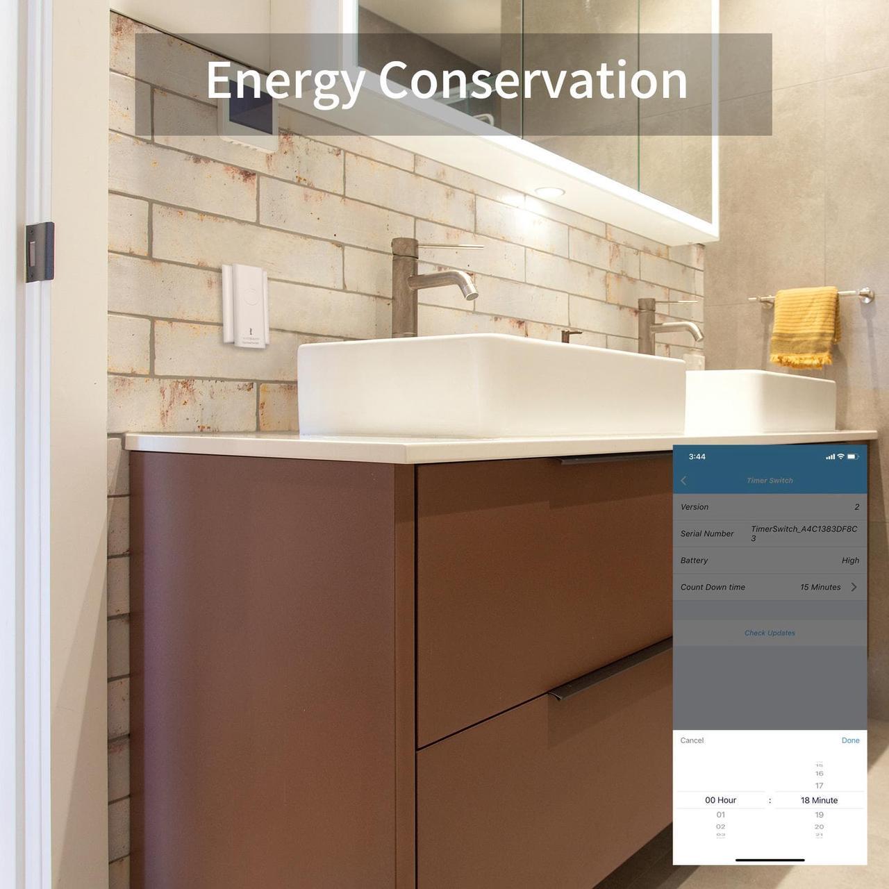 Alt view image 5 of 6 - THIRDREALITY Countdown Timer Switch for Bathroom Fans and Household Lights, Upgrade Your existing Toggle or Rocker Light Switch to Timer Switch Without Wiring, Programmable with The APP
