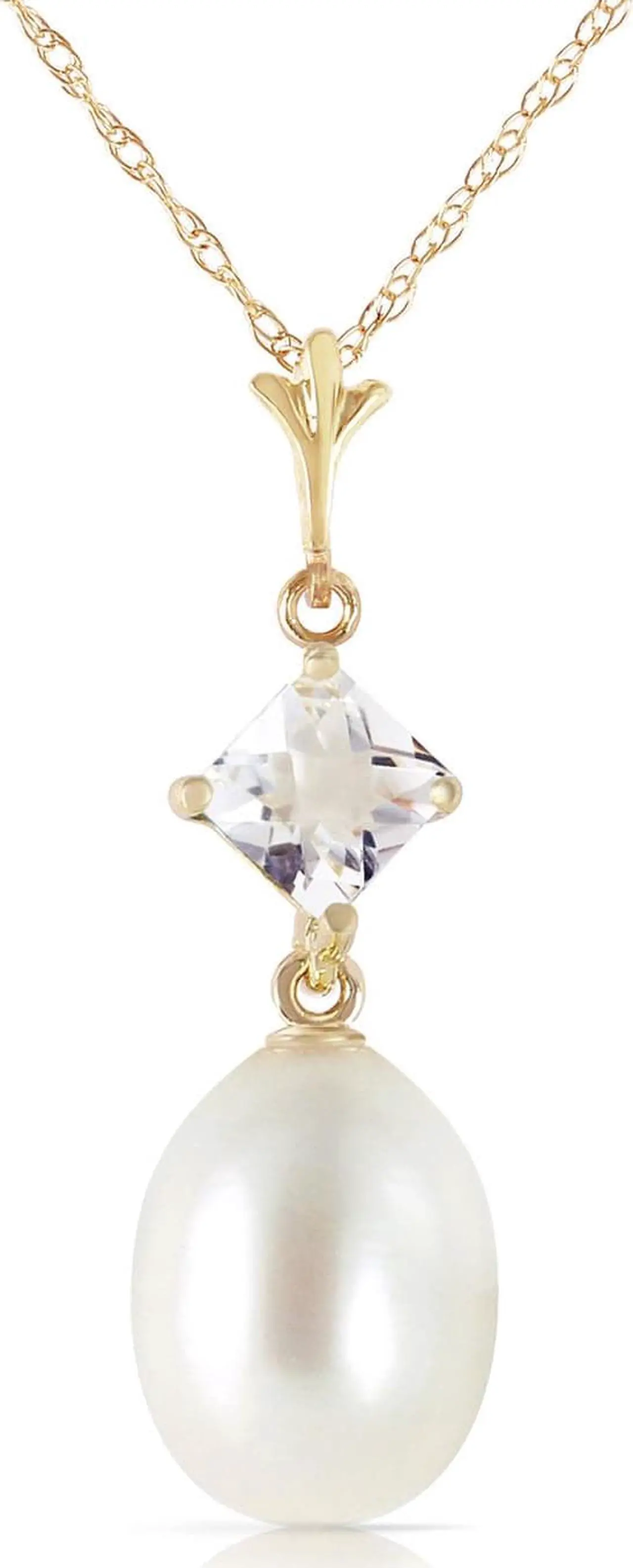 Alt view image 2 of 3 - 4.5 Carat 14K Solid Gold Intimations Topaz pearl Necklace
