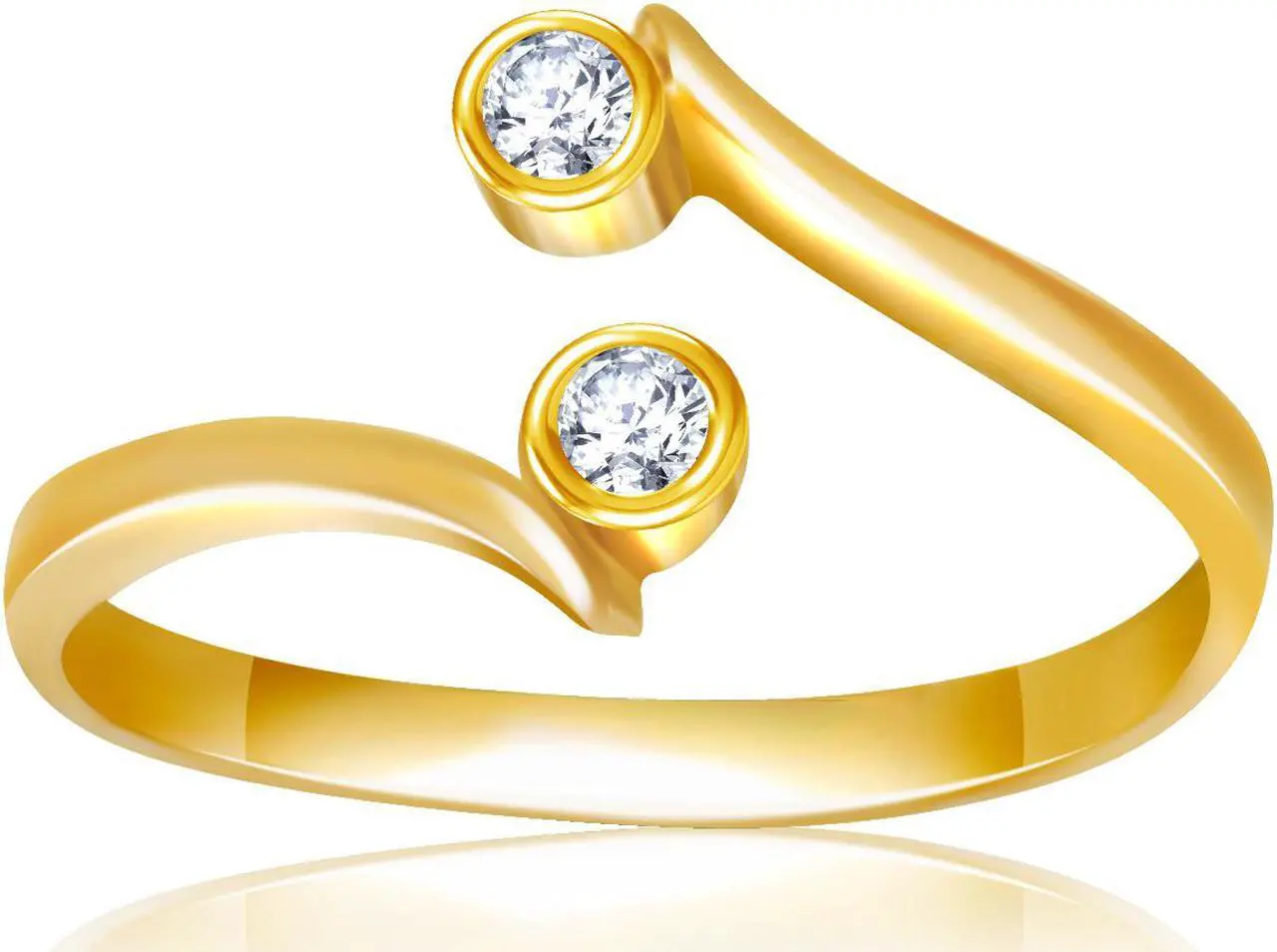 Main image of 14k Yellow Gold Cubic Zirconia Accented Curve Ended Toe Ring