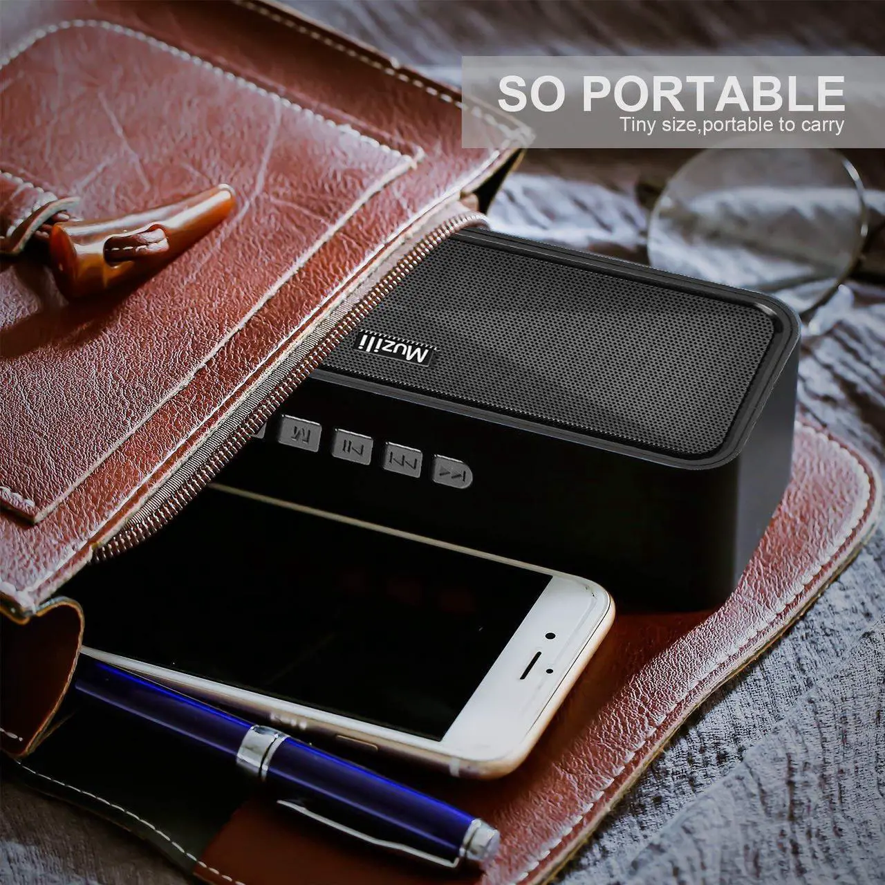 Alt view image 5 of 7 - Muzili Bluetooth Speakers Outdoor Car Stero Sound, Slightly Waterproof, Microphone, Portable Wireless Speaker System Waterproof for Home,Outdoors, Car and Travel