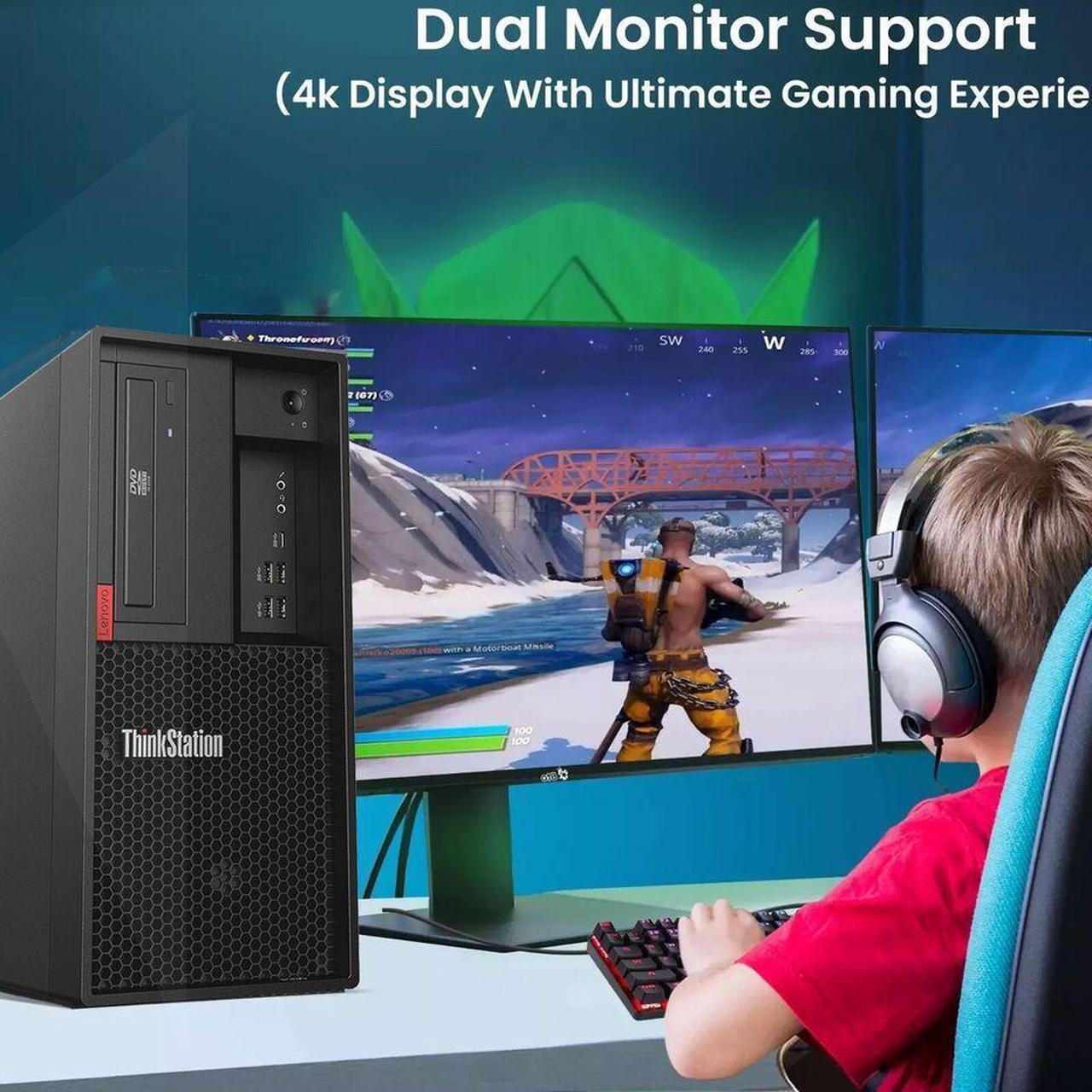 Alt view image 5 of 7 - Lenovo ThinkStation P330 Tower Desktop Gaming PC Intel Hexa Core i5-8500 32GB DDR4 Ram, 1TB SSD, BTO RGB Keyboard & Mouse, NVIDIA GTX 1660S 6GB DDR6, Windows 11 Pro (Renewed)