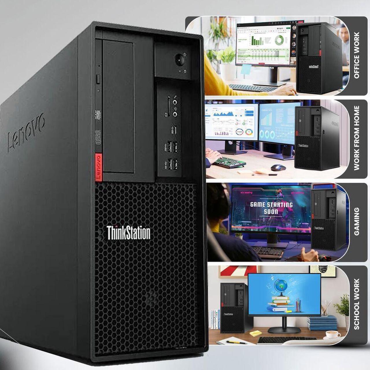 Alt view image 4 of 7 - Lenovo ThinkStation P330 Tower Desktop Gaming PC Intel Hexa Core i5-8500 32GB DDR4 Ram, 1TB SSD, BTO RGB Keyboard & Mouse, NVIDIA GTX 1660S 6GB DDR6, Windows 11 Pro (Renewed)