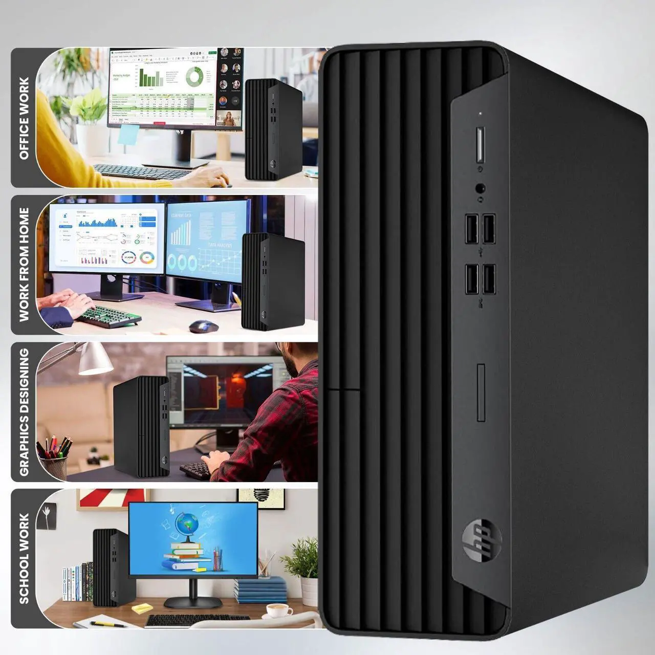 Alt view image 6 of 7 - HP ProDesk 600 G6 SFF Computer Desktop PC, Intel Hexa Core i5-10th, 64GB DDR4 Ram, 2TB NVMe SSD, BTO Keyboard & Mouse, Built-in Wi-Fi, Windows 11 Professional (Renewed)