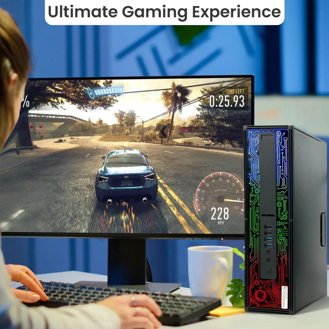 Alt view image 5 of 7 - HP ProDesk RGB Gaming PC i5-6500 6th Gen, 16GB Ram 1TB SSD 1TB HDD, NVIDIA GeForce GTX 1050Ti, BTO RGB Keyboard & Mouse, Windows 10 Professional (Renewed)