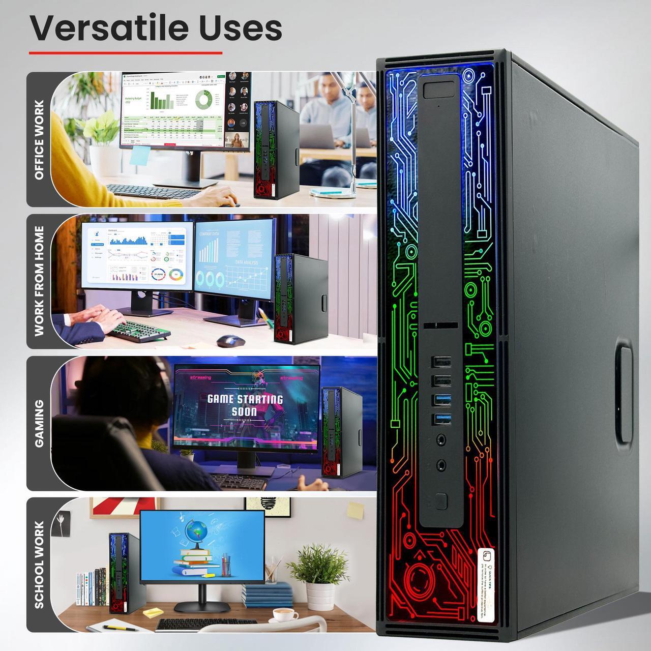 Alt view image 3 of 7 - HP ProDesk RGB Gaming PC i5-6500 16GB 256GB SSD 1TB HDD, 22" LED Monitor Screen, Nvidia GTX 1050ti, BTO RGB Keyboard & Mouse, Windows 10 Professional (Renewed)